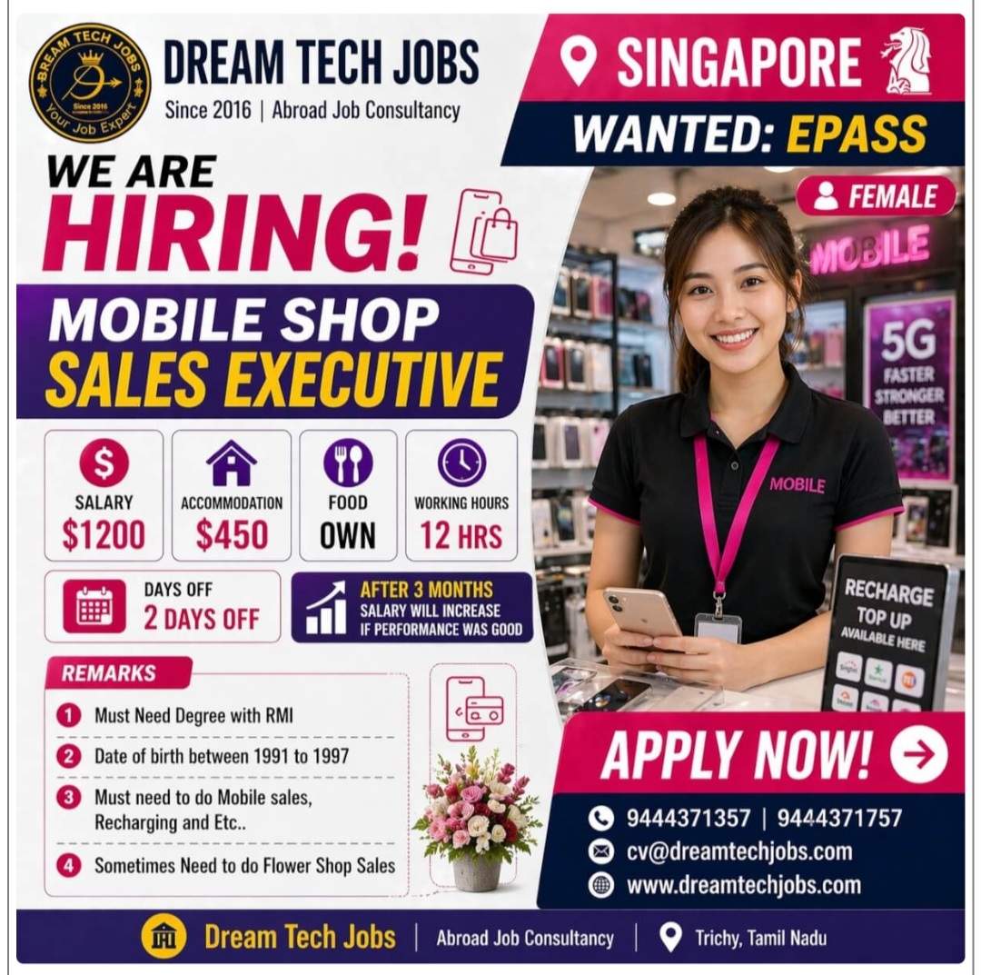HIRING SALES EXECUTIVE FOR SINGAPORE