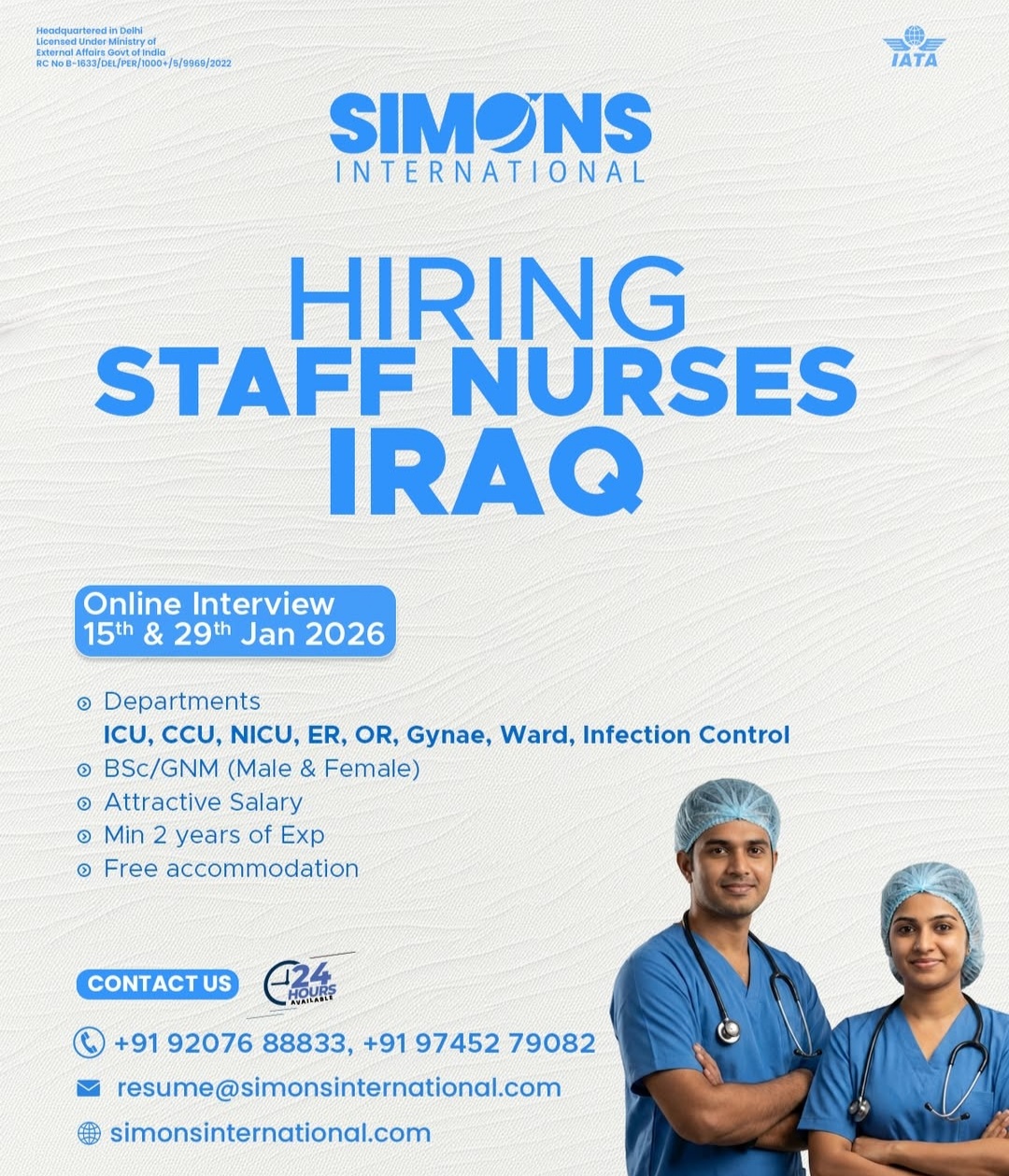 HIRING STAFF NURSES IN IRAQ