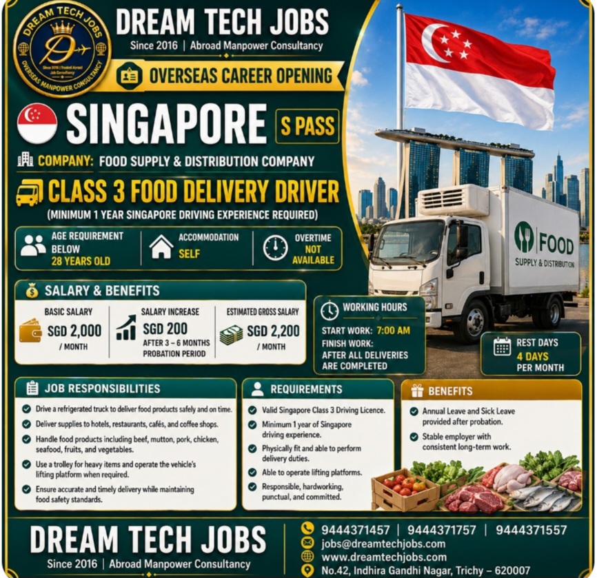 HIRINGS FOR SINGAPORE ON S PASS