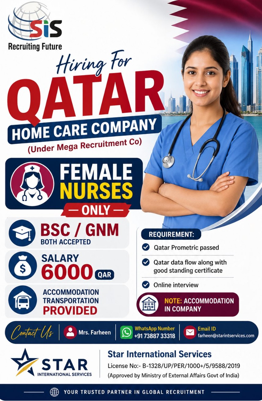 HOME CARE NURSE COMPANY IS HIRING FOR QATAR
