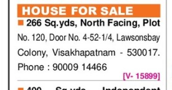 HOUSE FOR SALE IN LAWSONSBAYCOLONY