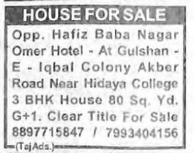 HOUSE FOR SALE