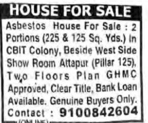 HOUSE FOR SALE