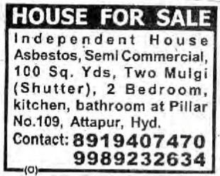HOUSE FOR SALE