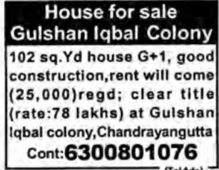 HOUSE FOR SALE