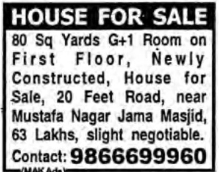 HOUSE FOR SALE