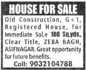 HOUSE FOR SALE