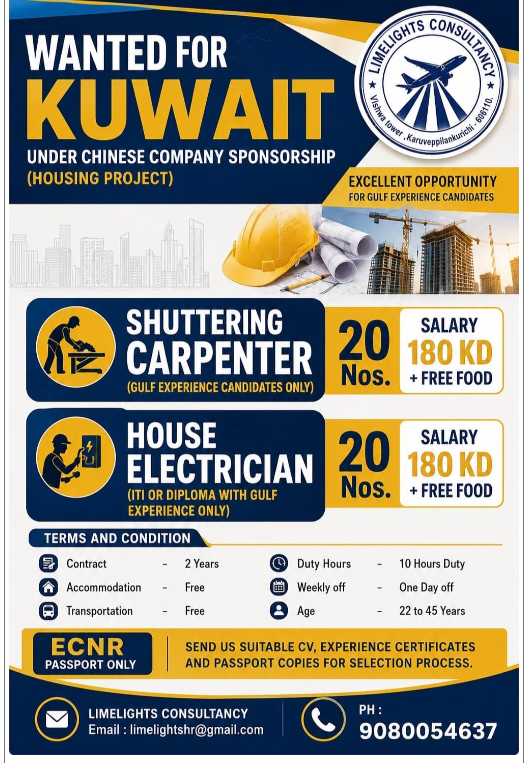 HOUSING PROJECT HIRING FOR KUWAIT