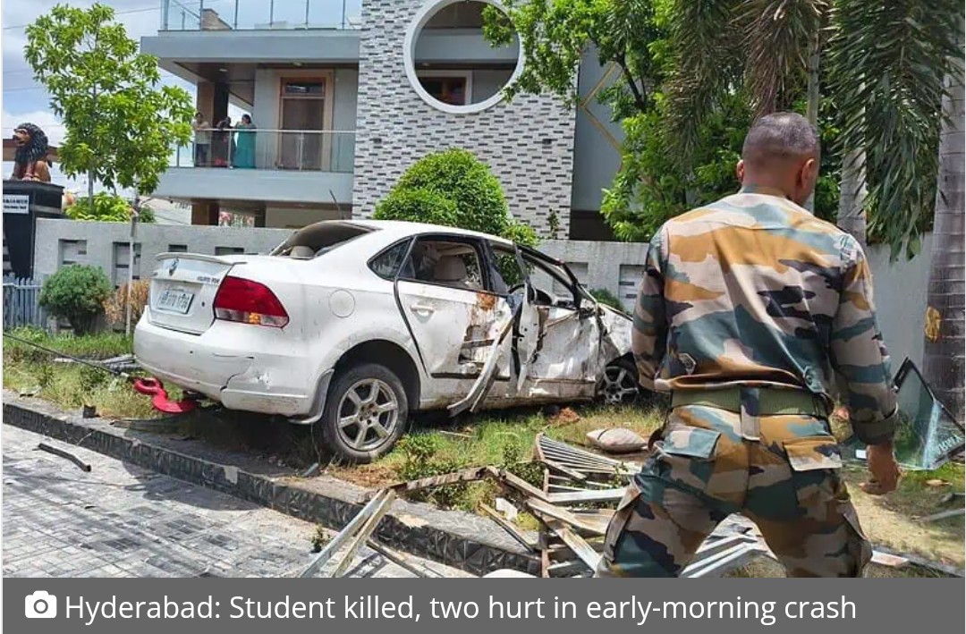 Hyderabad: Student killed, two hurt in early-morning crash