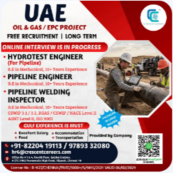 HYDROTEST ENGINEER / PIPELINE ENGINEER
