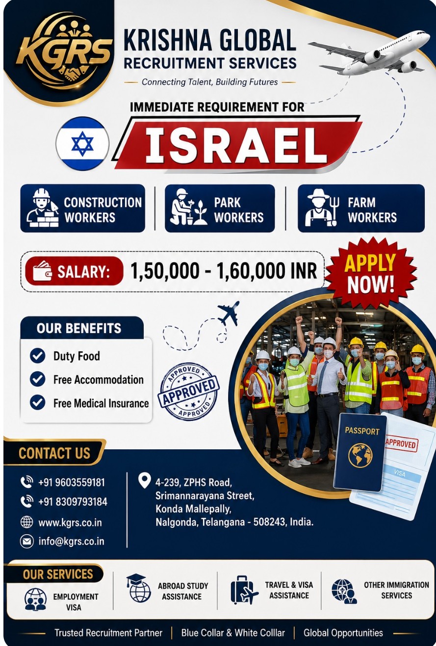 IMMEDIATE REQUIREMENT FOR ISREAL