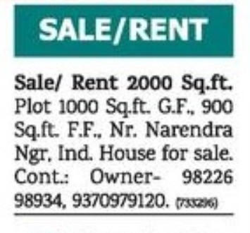 INDEPENDENT HOUSE FOR SALE AT NARENDER NAGAR