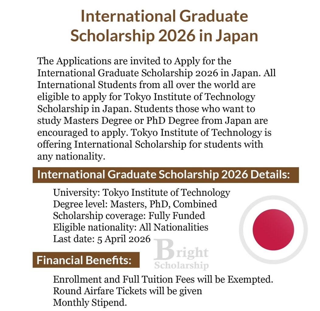 INTERNATIONAL GRADUATE SCHOLARSHIP 2026 IN JAPAN
