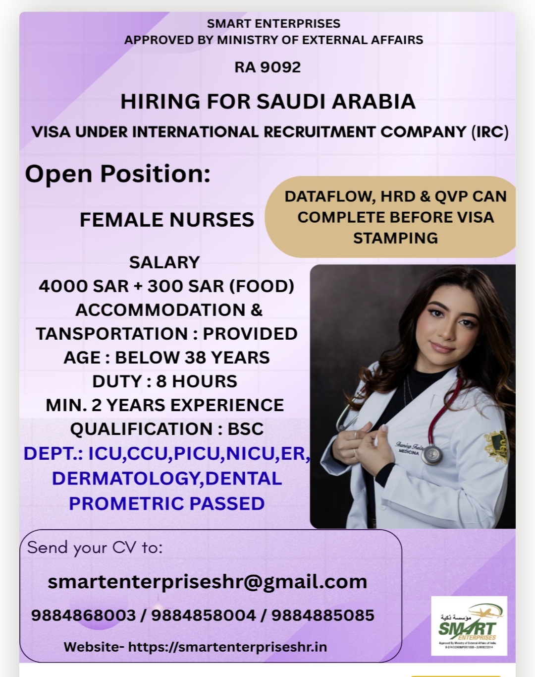 INTERNATIONAL RECRUITMENT COMPANY IS HIRING FOR SAUDI ARABIA