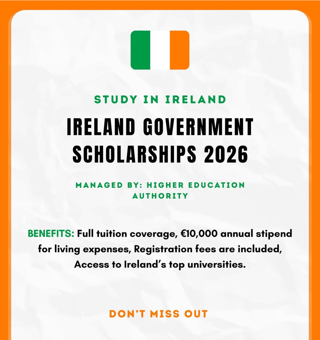IRELAND GOVERNMENT SCHOLARSHIPS 2026