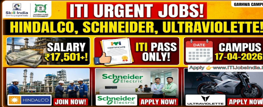 ITI Campus Placement 2026 : ITI  Jobs Recruitment for hindalco, Schneider.