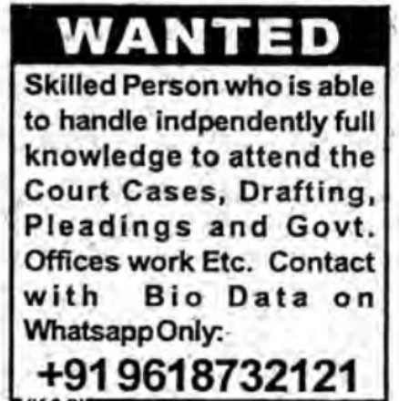 JOB OPPORTUNITIES