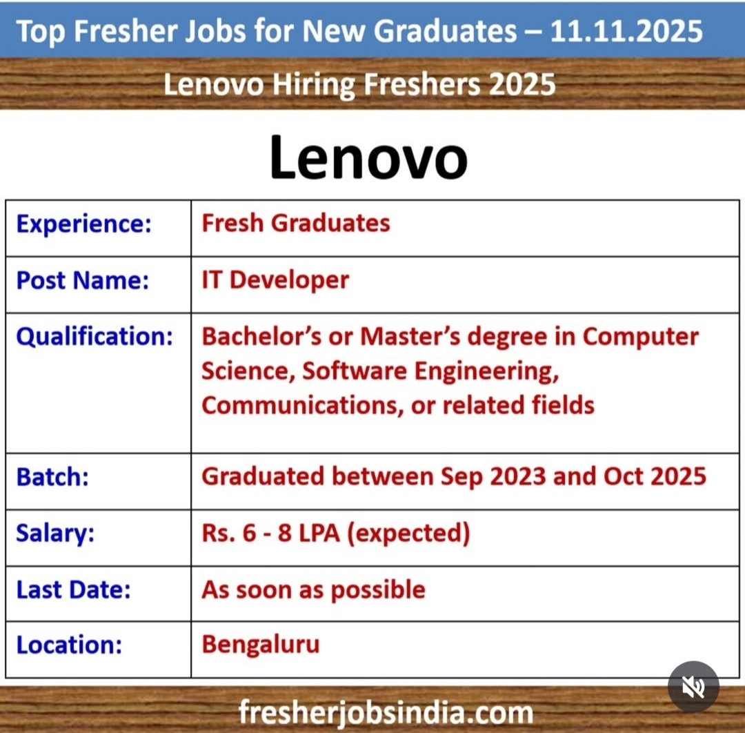 JOBS FOR FRESHERS