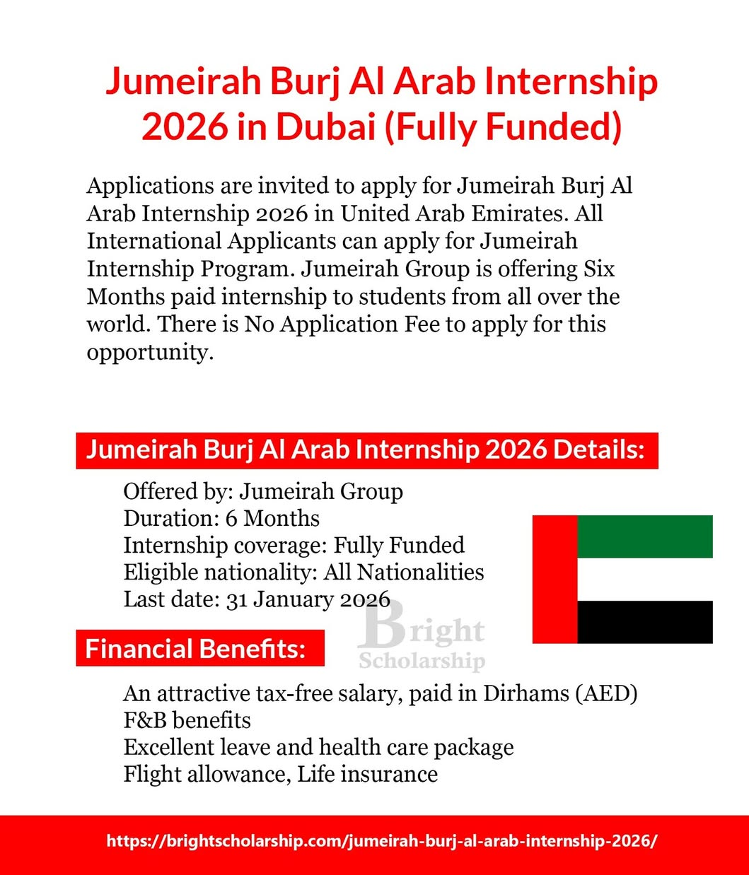 JUMEIRAH BURJ AL ARAB INTERNSHIP 2026 IN DUBAI ( FULLY FUNDED)