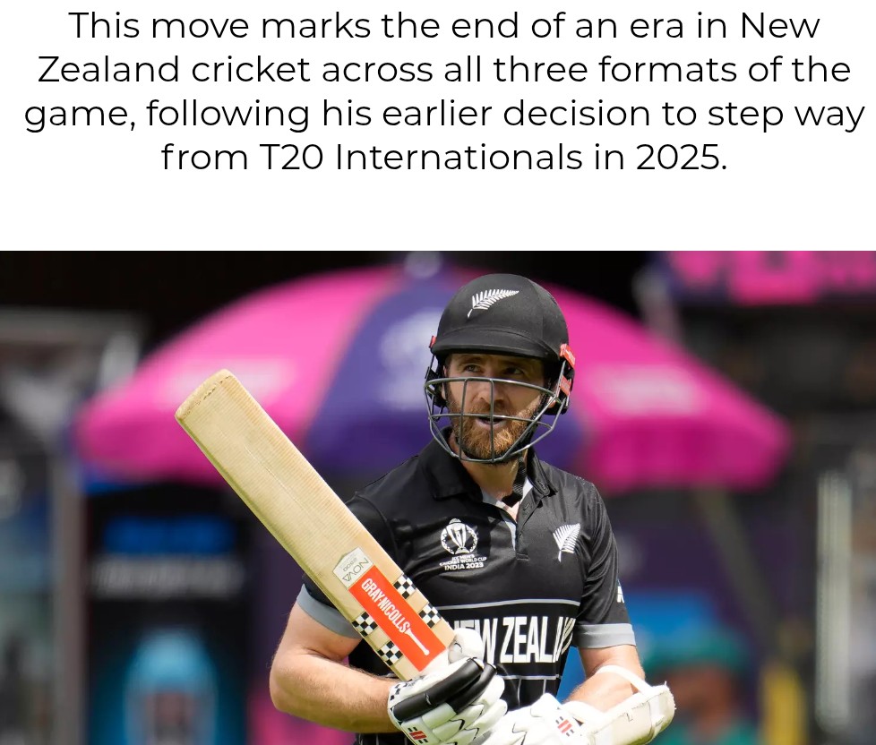 Kane Williamson Retires from International Cricket
