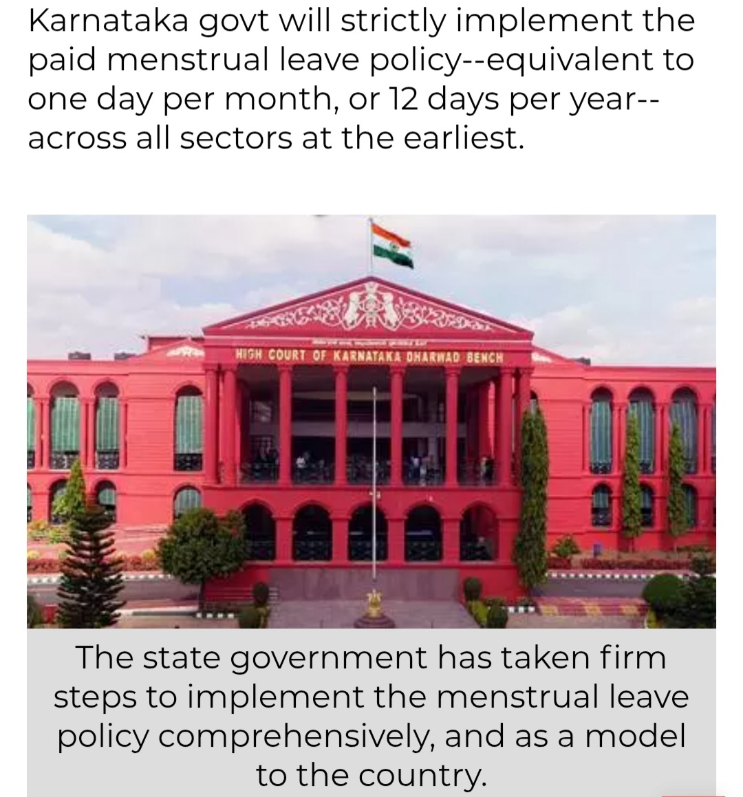 Karnataka Govt To Strictly Implement The Paid Menstrual Leave policy