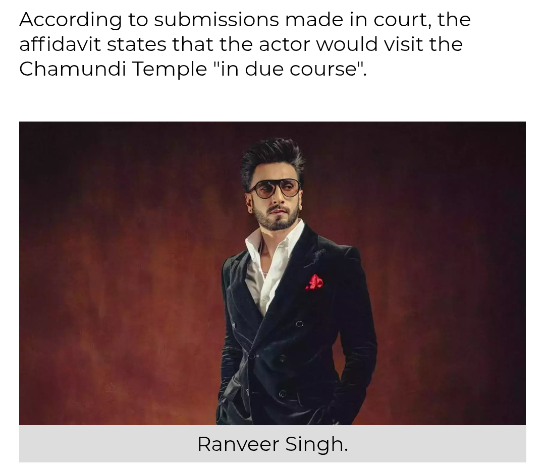 Karnataka HC Indicates Passing Order in Actor Ranveer Singh's Plea to Quash FIR Against Him