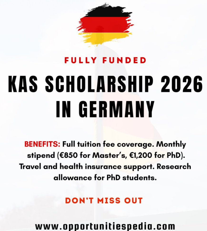 KAS Scholarship 2026 | Fully Funded | Study in Germany