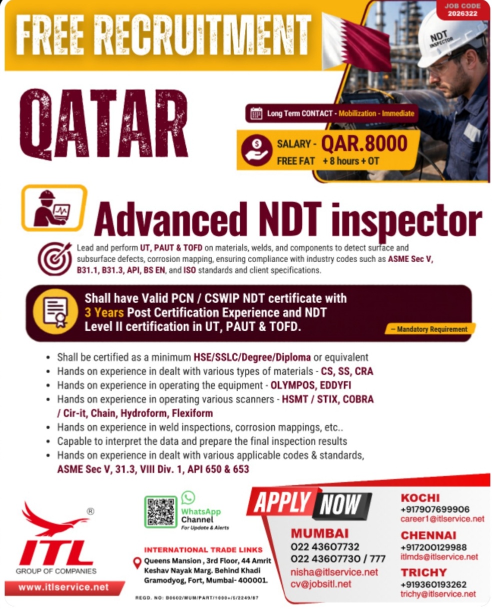 KONG TERM CONTRACT MOBILIZATION RECRUITING FOR QATAR