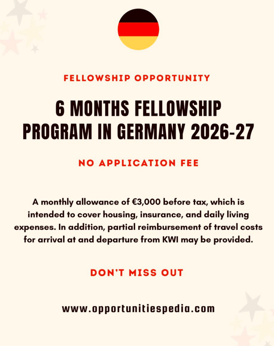KWI International Fellowship Programme 2026–27 | Germany
