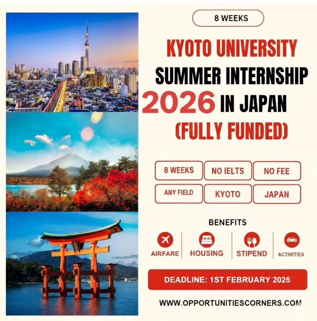 KYOTO UNIVERSITY SUMMER INTERNSHIP 2026 IN JAPAN