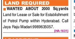 LAND FOR SALE FOR PATROL PUMP