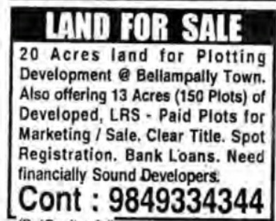 LAND FOR SALE