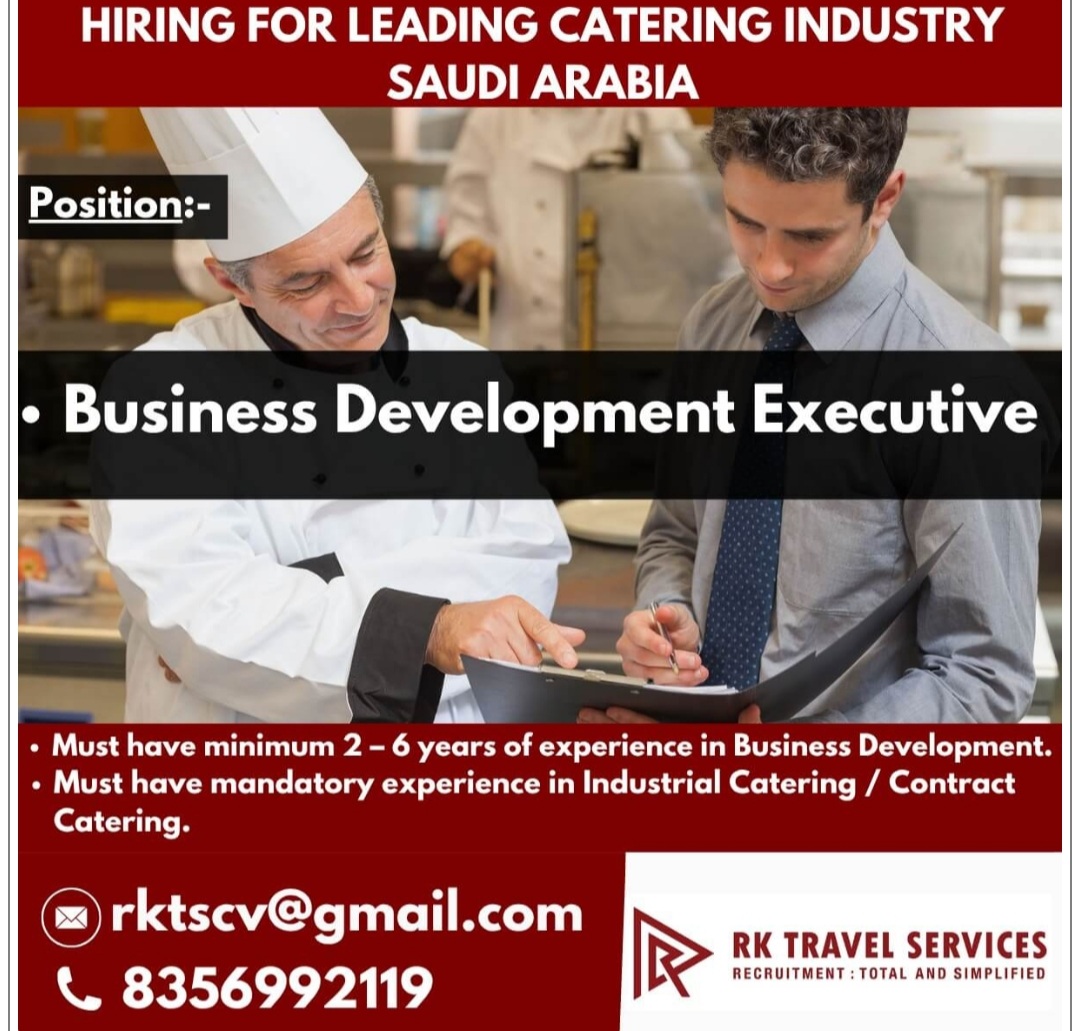 LEADING CATERING INDUATRY IA HIRING AT SAUDI ARABIA