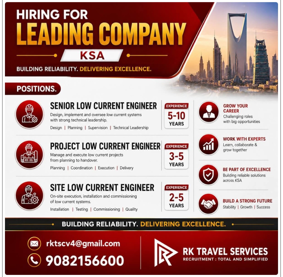 LEADING COMPANY HIRING FOR KSA