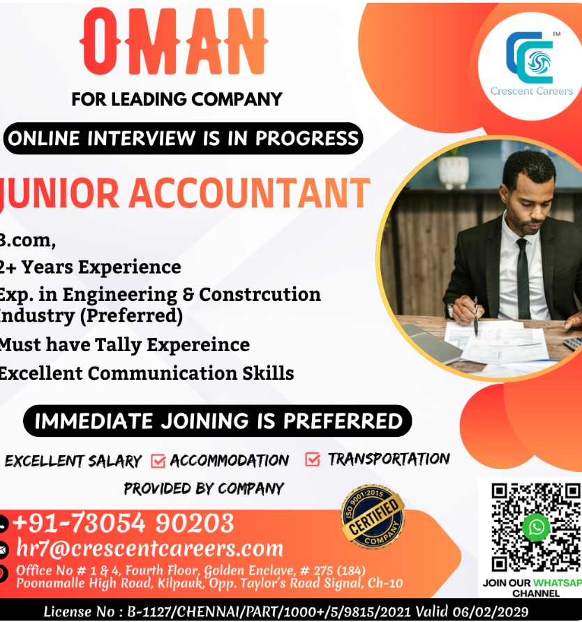 LEADING COMPANY IS HIRING FOR OMAN