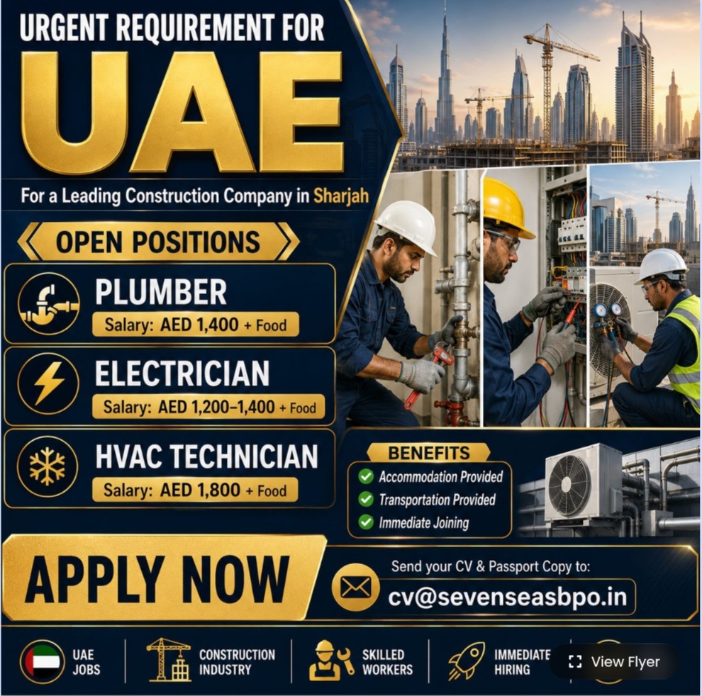 LEADING CONSTRUCTION COMPANY IN SHARJAH US RECRUITING