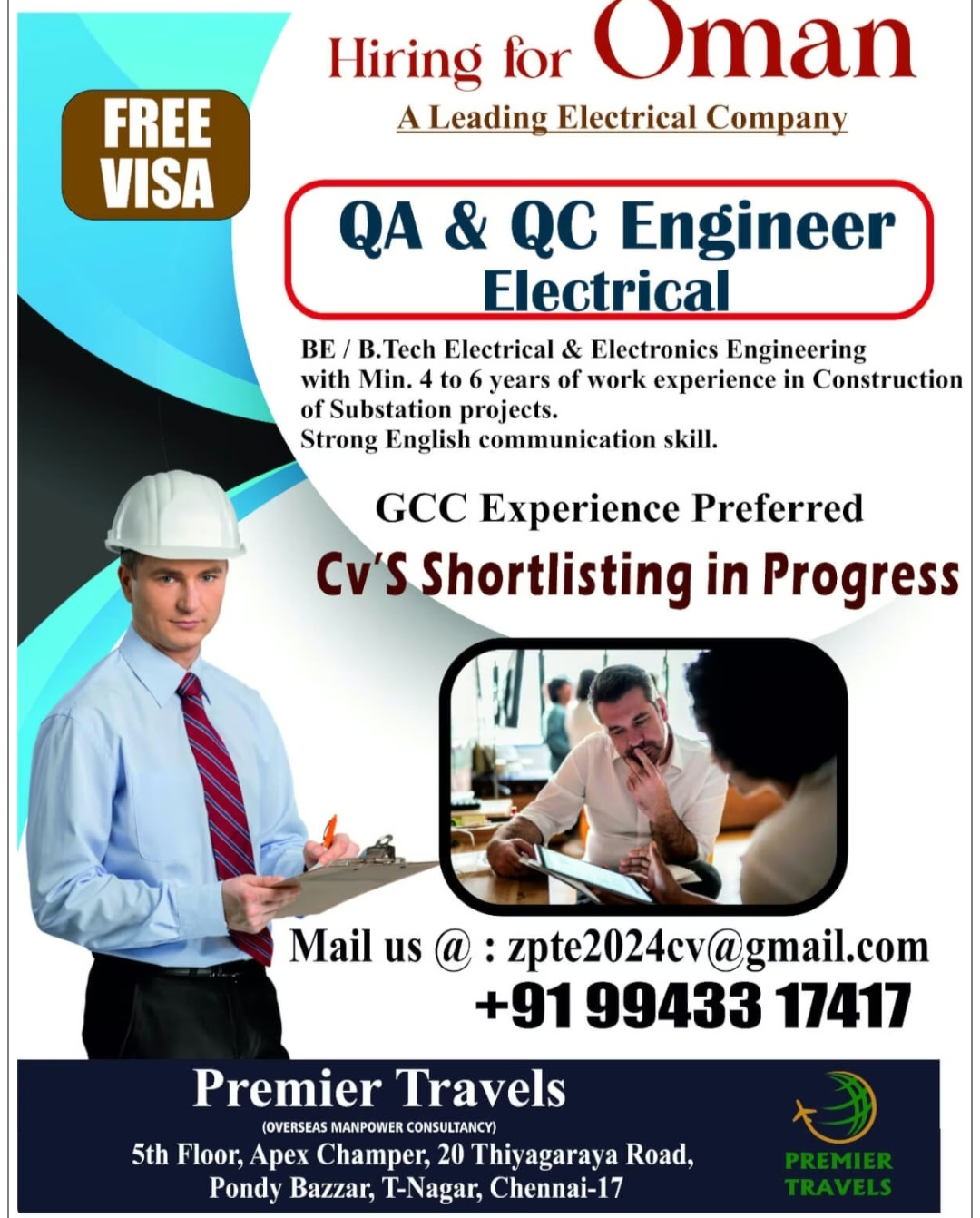 LEADING ELECTRICAL CONPANY HIRING FOR OMAN
