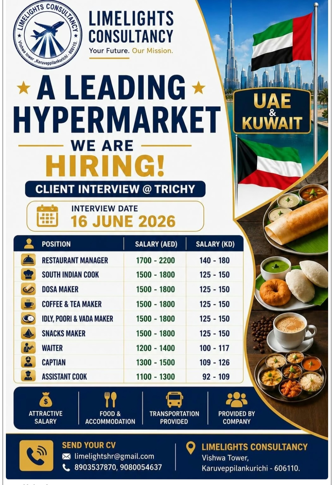 LEADING HYPERMARKET IS HIRING FOR UAE KUWAIT