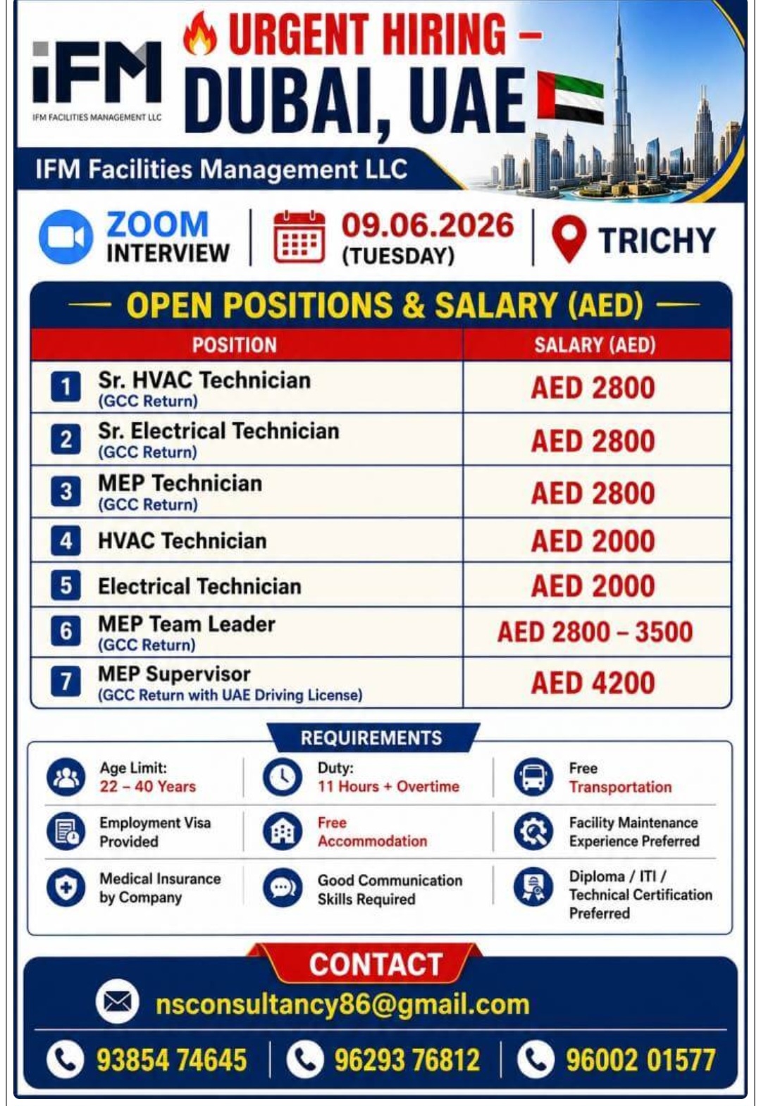 LEADING IFM FACILITY MANAGEMENT LLC COMPANY REQUIREMENT FOR DUBAI