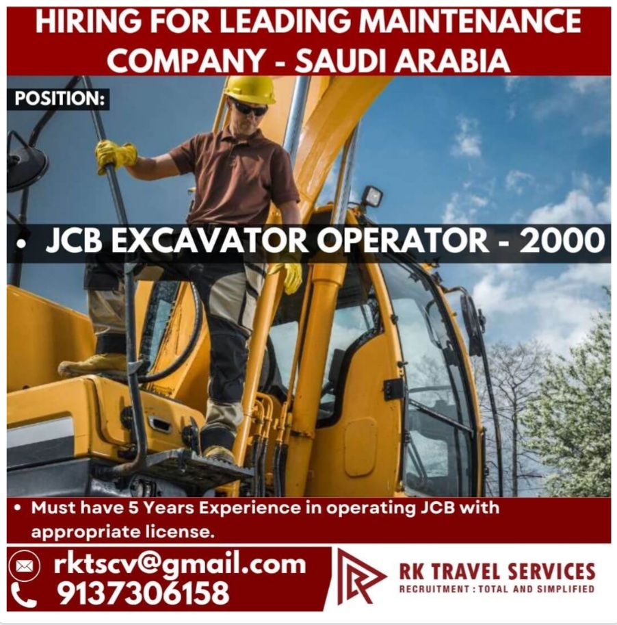LEADING MAINTENANCE COMPANY OS HIRING FOR SAUDI ARABIA
