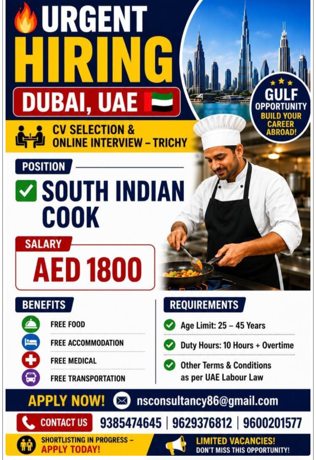 LEADING RESTAURANT REQUIREMENT FOR DUBAI