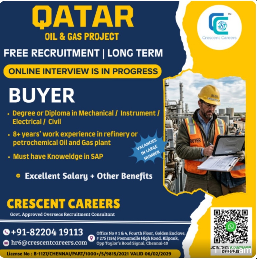 LONG TERM OIL AND GAS PROJECT RECRUITMENT