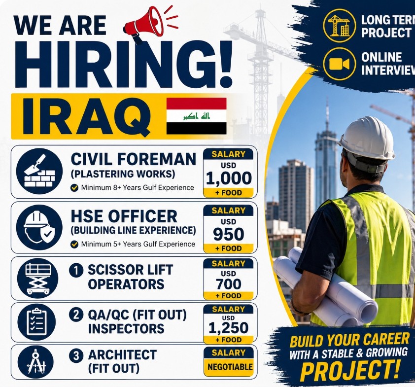 LONG TERM PROJECT HIRING FOR IRAQ