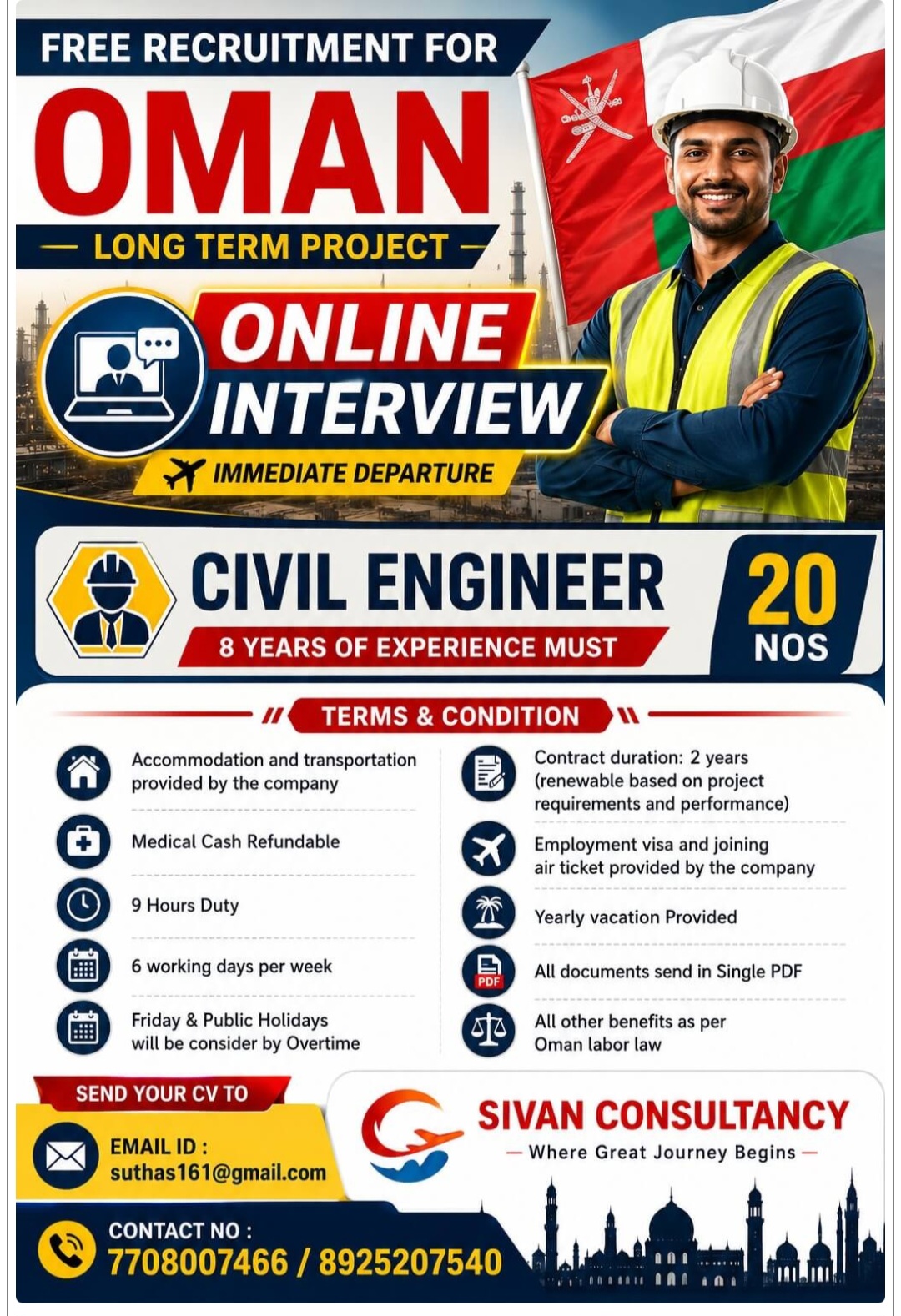 LONG TERM PROJECT HIRING FOR OMAN