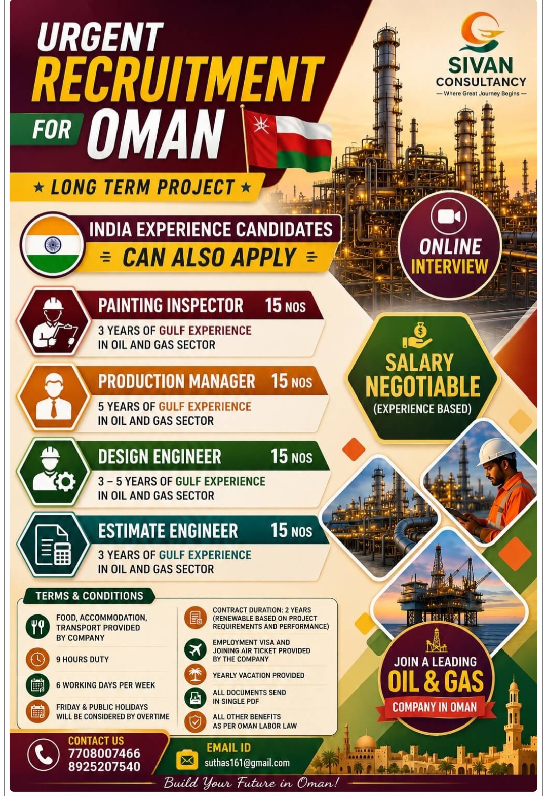 LONG TERM PROJECT RECRUITMENT FOR OMAN