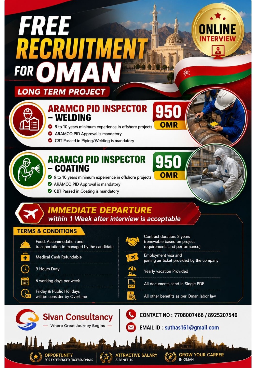 LONG TERM PROJECT RECRUITMENT FOR OMAN