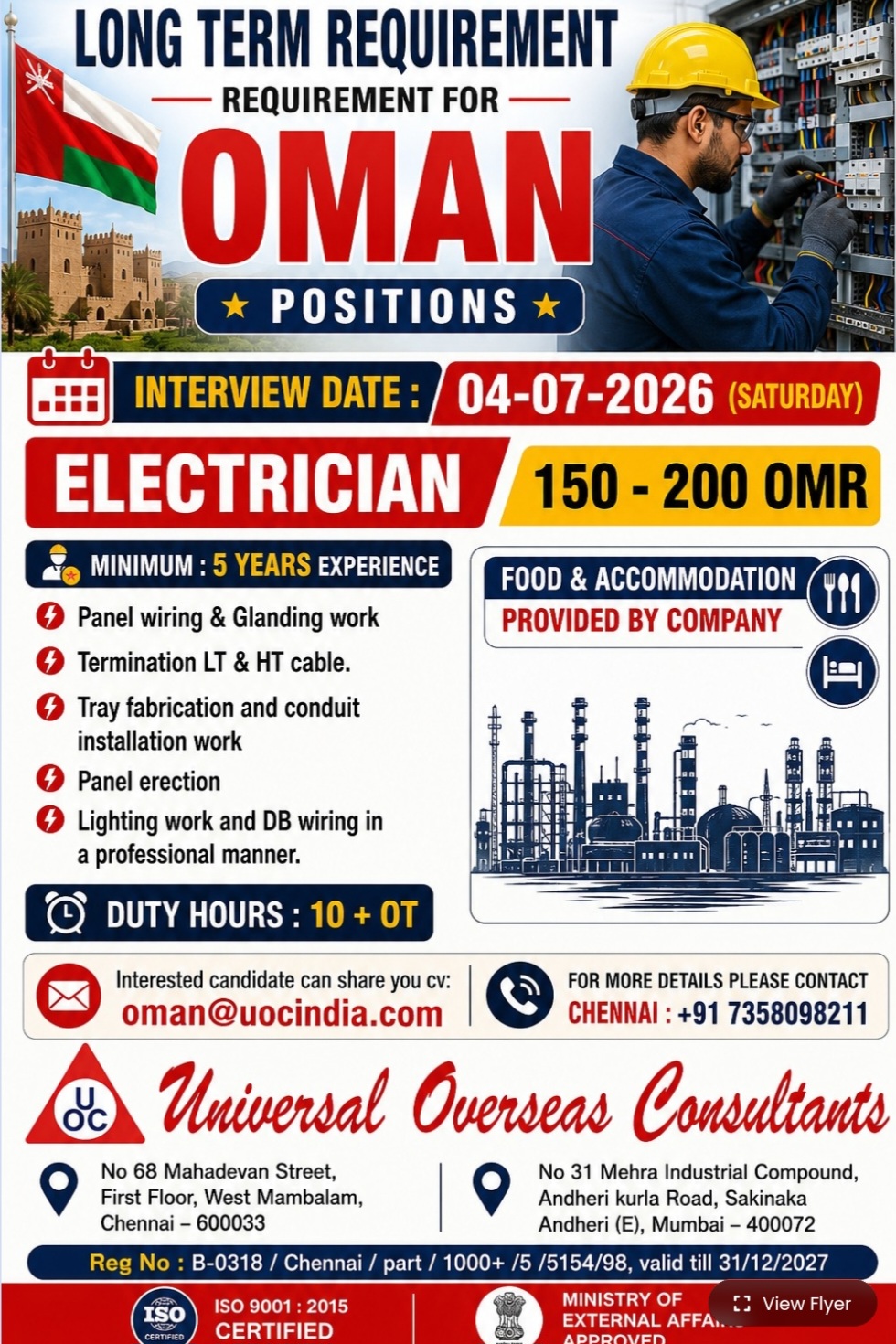 LONG TERM REQUIREMENT FOR OMAN