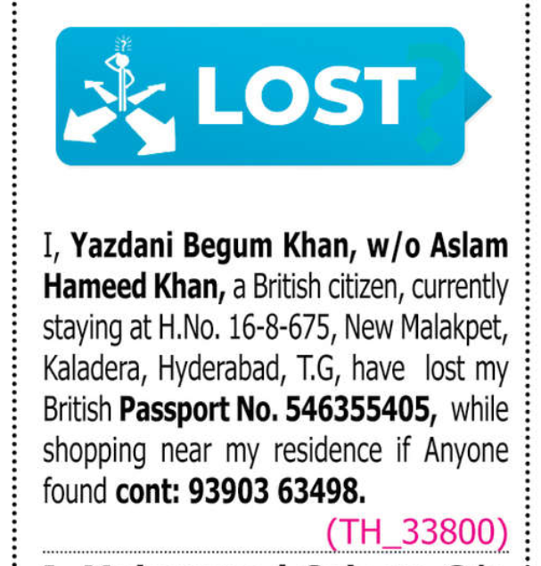 Lost Of Passport