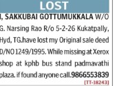 LOST OF SALE DEED