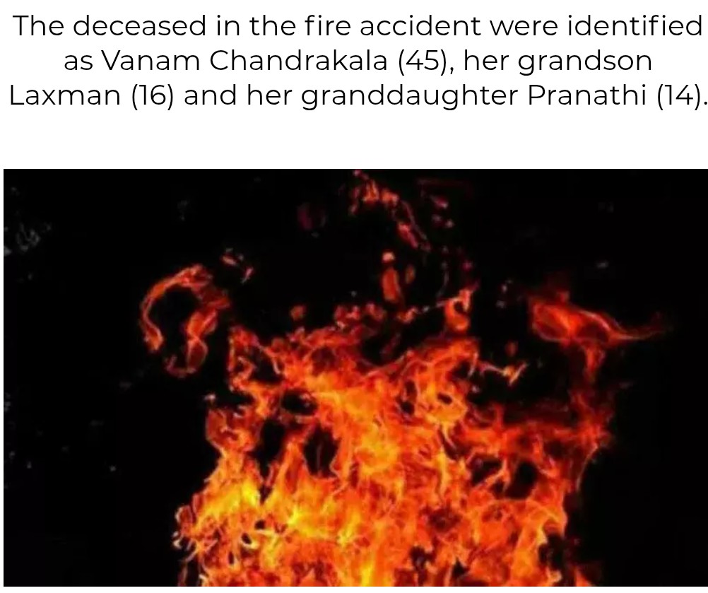 Miryalguda: 3 of Family Killed in Fire Mishap